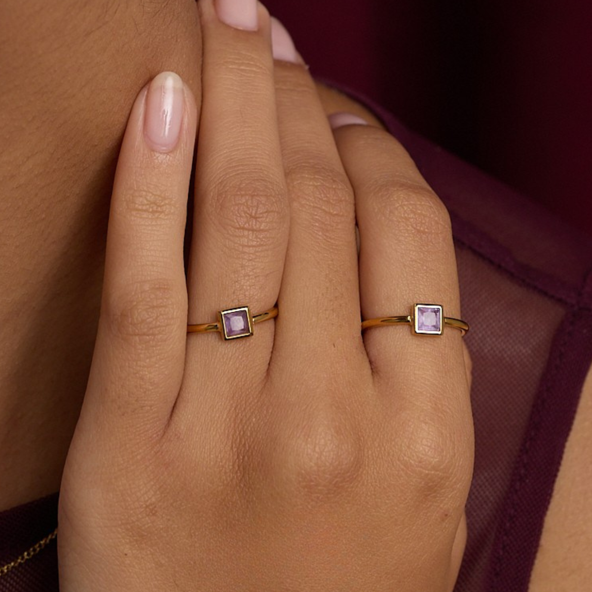 Anillo amatista Square